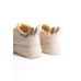 BRIANNA Bağcıklı Ortopedik Taban Renkli Taş Dekorlu Kadın Sneaker Ayakkabı KT Krem/Altın
