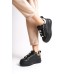 BRIANNA Bağcıklı Ortopedik Taban Renkli Taş Dekorlu Kadın Sneaker Ayakkabı ST Siyah/Altın