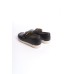 LILY Bağcıksız Ortopedik Rahat Taban Çiçek Desenli Babet Ayakkabı KT Siyah