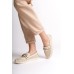 LILY Bağcıksız Ortopedik Rahat Taban Kalp Desenli Babet Ayakkabı KT Krem