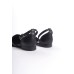 MONICA Tokalı Ortopedik Rahat Taban Taş Detaylı Kadın Babet Ayakkabı ST Siyah