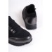 VIOLET Bağcıklı Lastikli Ortopedik Rahat Taban Cilt Detaylı Babet Anne Ayakkabısı ST Siyah/Gri