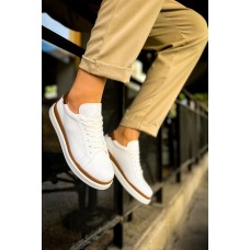 CH979 - Santoni GBT Spor Erkek Ayakkabı BEYAZ/TABA CH979 - Santoni GBT Spor Erkek Ayakkabı BEYAZ/TABA