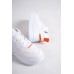 ALESSI Bağcıklı Ortopedik Taban Kadın Sneaker Spor Ayakkabı CBT - Beyaz/Turuncu