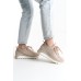 ALYA Bağcıklı Ortopedik Taban Taşlı Kadın Sneaker Spor Ayakkabı CBT - Krem
