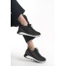 ALYA Bağcıklı Ortopedik Taban Taşlı Kadın Sneaker Spor Ayakkabı CBT - Siyah