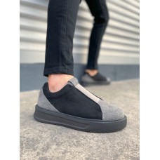 JY007 Alba Bağcıksız Süet Erkek Günlük Sneaker Ayakkabı SST Gri/Siyah