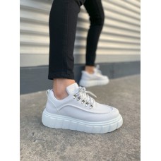 JY010 Cloud Bağcıklı Cilt Erkek Günlük Sneaker Ayakkabı CBT - Beyaz