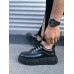 JY010 Cloud Bağcıklı Rugan Erkek Günlük Sneaker Ayakkabı RST - Siyah