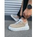 JY010 Cloud Bağcıklı Süet Erkek Günlük Sneaker Ayakkabı SBT - Krem/Beyaz