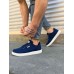JY0118 REX Bağcıklı Keten Kumaş Erkek Günlük Sneaker Ayakkabı KBT - Lacivert