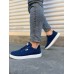 JY0118 REX Bağcıklı Keten Kumaş Erkek Günlük Sneaker Ayakkabı KBT - Lacivert