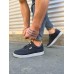 JY0118 REX Bağcıklı Keten Kumaş Erkek Günlük Sneaker Ayakkabı KGT - Füme