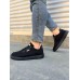 JY0118 REX Bağcıklı Keten Kumaş Erkek Günlük Sneaker Ayakkabı KST - Siyah
