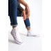 JY0423 AXE Bağcıklı Keten Kumaş Erkek Günlük Sneaker Ayakkabı KBT - Beyaz