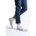JY0423 AXE Bağcıklı Keten Kumaş Erkek Günlük Sneaker Ayakkabı KBT - Beyaz
