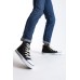 JY0423 AXE Bağcıklı Keten Kumaş Erkek Günlük Sneaker Ayakkabı KBT - Siyah