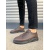 JY0535 Prime Bağcıklı Cilt Erkek Günlük Sneaker Ayakkabı CST - Kahverengi