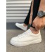 JY122 Mode Bağcıklı Cilt Erkek Günlük Sneaker Ayakkabı CBT - Beyaz