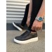 JY155 Warrior Bağcıklı ve Fermuarlı Cilt Erkek Günlük Sneaker Ayakkabı CBT - Siyah