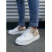 JY155 Warrior Bağcıklı ve Fermuarlı Cilt Süet Erkek Günlük Sneaker Ayakkabı CSBT - Beyaz/Krem