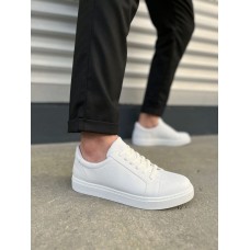 JY165 Elite Bağcıklı Cilt Erkek Günlük Sneaker Ayakkabı CBT - Beyaz