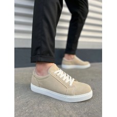 JY165 Elite Bağcıklı Süet Erkek Günlük Sneaker Ayakkabı SBT - Krem