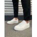JY166 Prestige Bağcıklı Cilt Kapitone Desenli Erkek Günlük Sneaker Ayakkabı CBT - Beyaz
