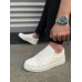 JY166 Prestige Bağcıklı Cilt Kapitone Desenli Erkek Günlük Sneaker Ayakkabı CBT - Beyaz