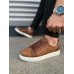 JY166 Prestige Bağcıklı Cilt Kapitone Desenli Erkek Günlük Sneaker Ayakkabı CBT - Taba