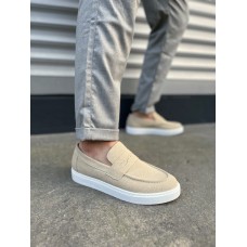 JY180 Estilo X Bağcıksız Süet Erkek Günlük Spor Klasik Ayakkabı SBT - Krem