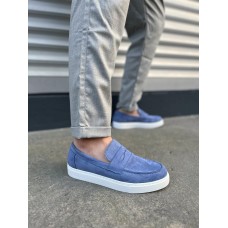JY180 Estilo X Bağcıksız Süet Erkek Günlük Spor Klasik Ayakkabı SBT - Mavi