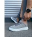 JY204 Flex Bağcıklı Keten Kumaş Erkek Günlük Sneaker Ayakkabı KBT - Gri