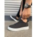 JY204 Flex Bağcıklı Keten Kumaş Erkek Günlük Sneaker Ayakkabı KBT - Siyah