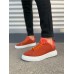 JY204 Flex Bağcıklı Keten Kumaş Erkek Günlük Sneaker Ayakkabı KBT - Turuncu