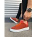 JY204 Flex Bağcıklı Keten Kumaş Erkek Günlük Sneaker Ayakkabı KBT - Turuncu