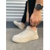 JY204 Flex Bağcıklı Keten Kumaş Erkek Günlük Sneaker Ayakkabı KKT - Krem