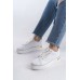 MINA Bağcıklı Ortopedik Taban Kadın Sneaker Spor Ayakkabı  CBT - Beyaz/Altın