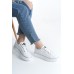 MINA Bağcıklı Ortopedik Taban Kadın Sneaker Spor Ayakkabı  CBT - Beyaz/Gümüş