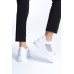 MIPA Bağcıklı Ortopedik Taban Simli Kadın Sneaker Spor Ayakkabı  CBT - Beyaz