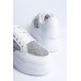 MIPA Bağcıklı Ortopedik Taban Simli Kadın Sneaker Spor Ayakkabı  CBT - Beyaz