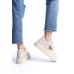 PRAG Bağcıklı Ortopedik Taban Desenli Kadın Sneaker Spor Ayakkabı  CKT - Krem