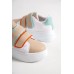 VALENCIA Bağcıksız Cırt Cırtlı Ortopedik Taban Kadın Sneaker Spor Ayakkabı CBT - Beyaz/Ten/Mavi
