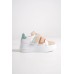 VALENCIA Bağcıksız Cırt Cırtlı Ortopedik Taban Kadın Sneaker Spor Ayakkabı CBT - Beyaz/Ten/Mavi